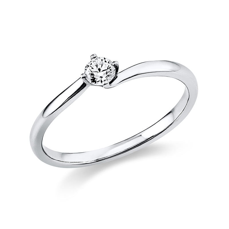 Ring 4 prongs 18 kt white gold