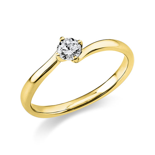 Ring 4 prongs 14 kt gold