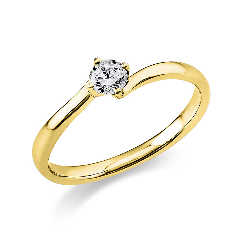 Ring 4 prongs 18 kt gold