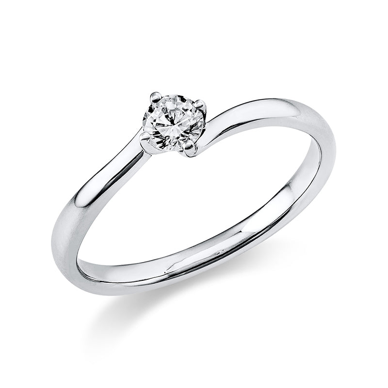 Ring 4 prongs 18 kt white gold