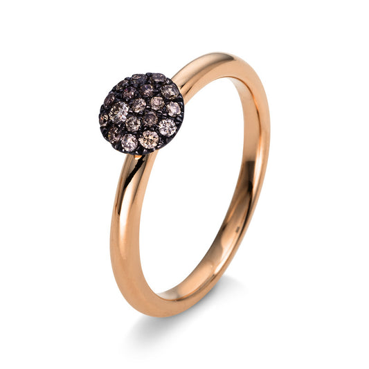 Ring 18 kt RG, black rhodium-plated setting