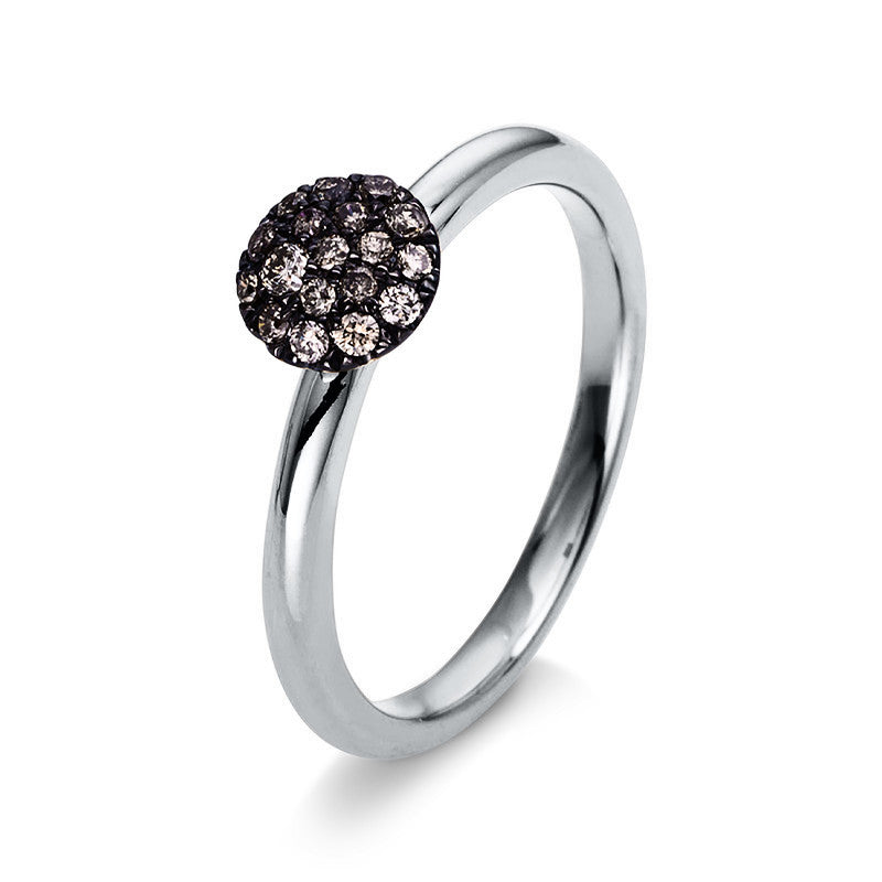 Ring 18 kt WG, black rhodium-plated setting