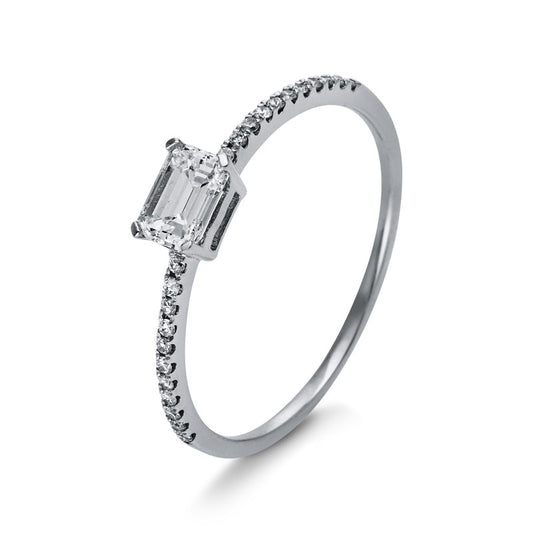 Ring 4 prongs 18 kt white gold