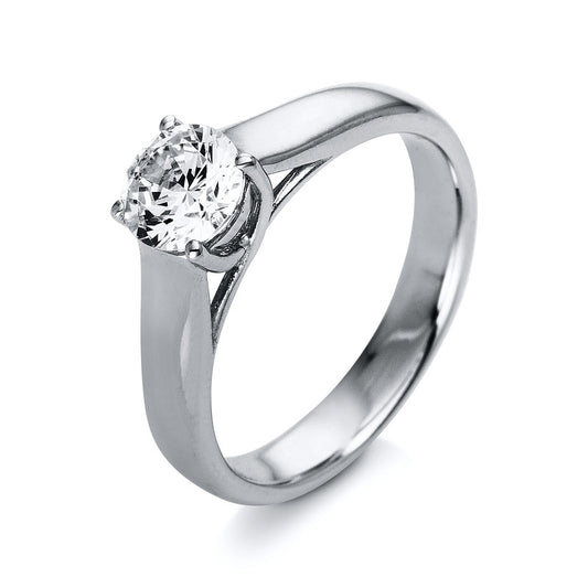 Ring 4 prongs 18 kt white gold