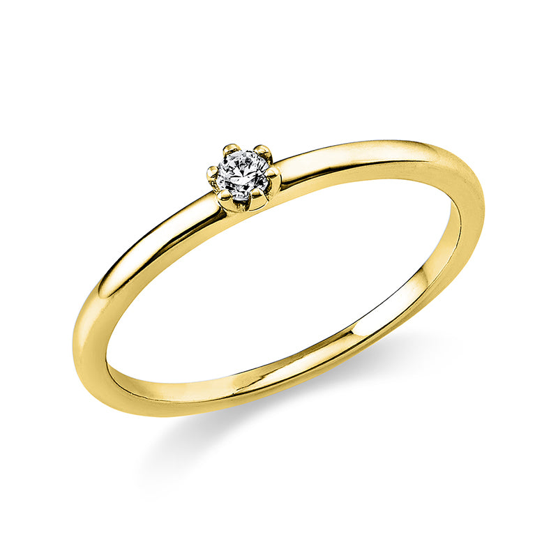 Ring 6 prongs 14 kt gold