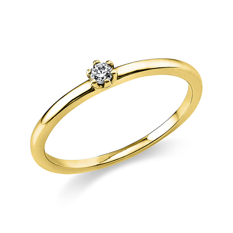 6 prong ring 18 kt gold