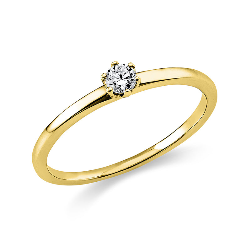 Ring 6 prongs 14 kt gold