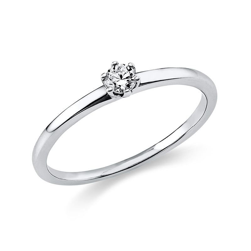 6 prong ring 18 kt white gold