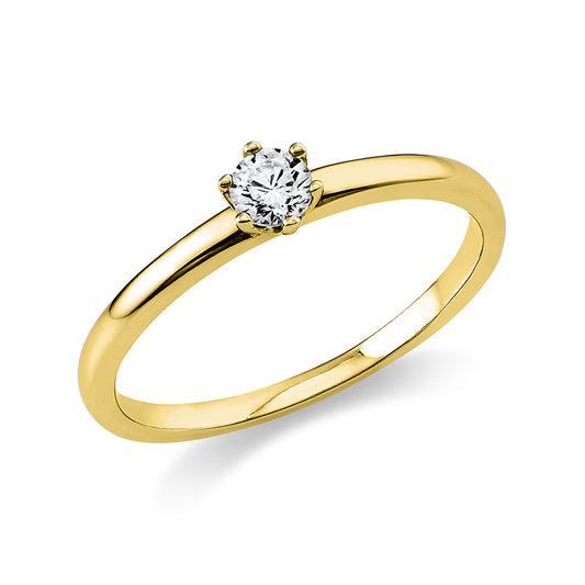 Ring 6 prongs 14 kt gold