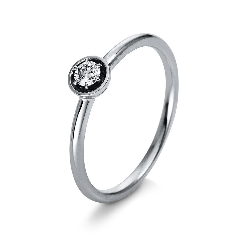 6 prong ring 18 kt white gold