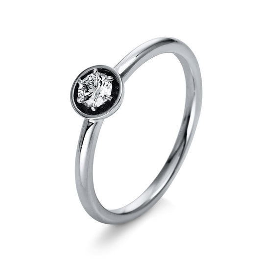 6 prong ring 18 kt white gold