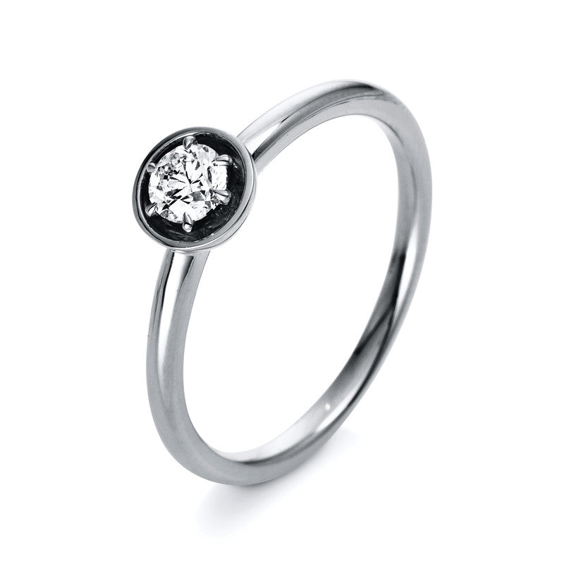 6 prong ring 18 kt white gold