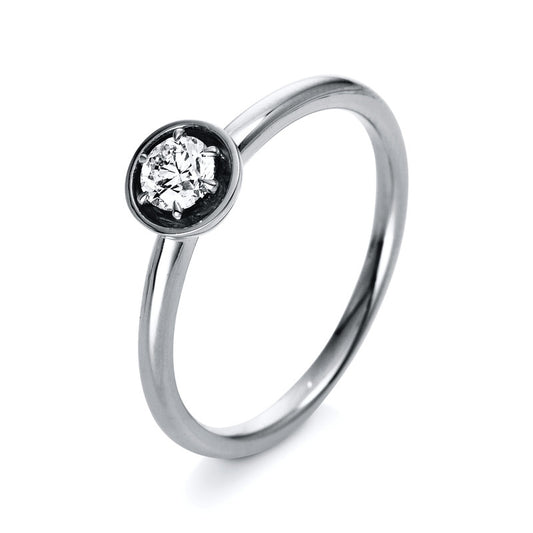 6 prong ring 18 kt white gold