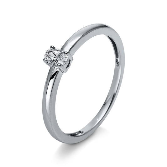 Ring 4 prongs 14 kt white gold