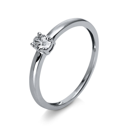 Ring 4 prongs 18 kt white gold