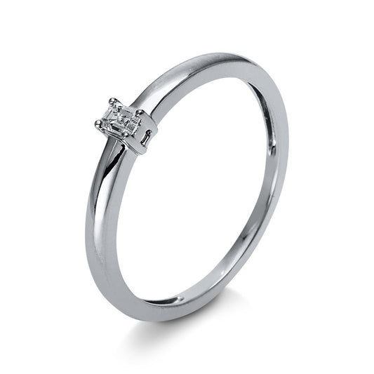 Ring 4 prongs 18 kt white gold