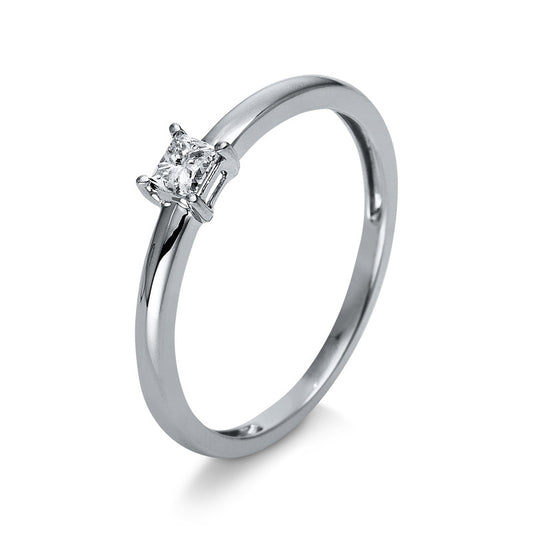 Ring 4 prongs 18 kt white gold