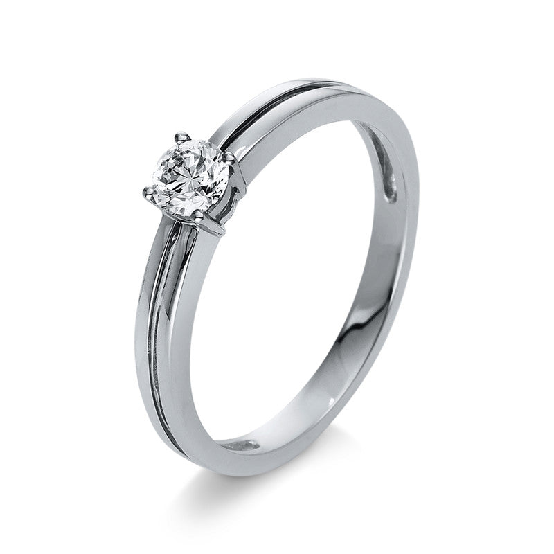 Ring 4 prongs 18 kt white gold