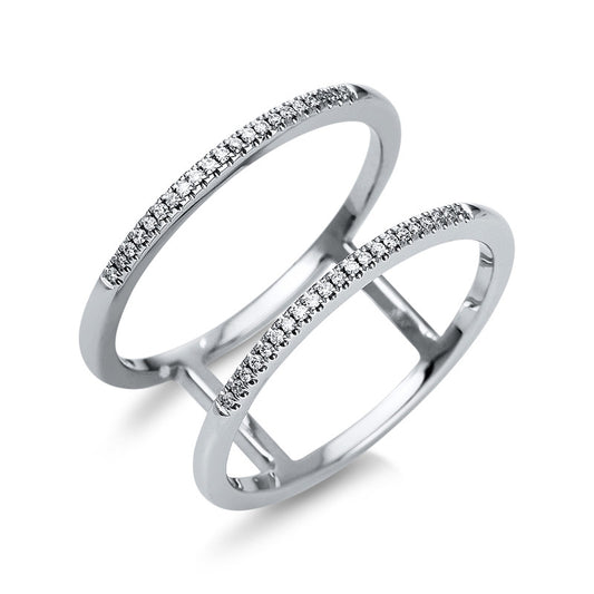 Ring 18 kt WG, 2 Stützschienen