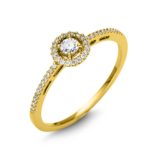 Ring 4 prongs 18 kt gold