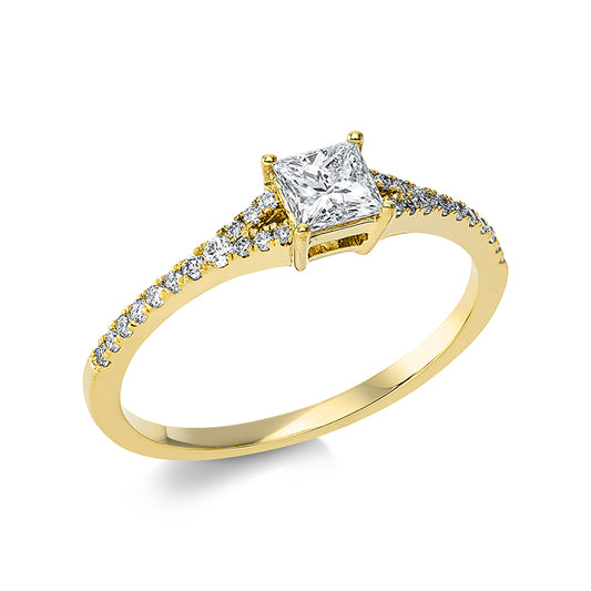 Ring 4 prongs 18 kt gold