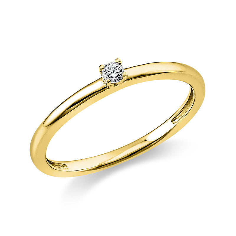 Ring 4 prongs 18 kt gold