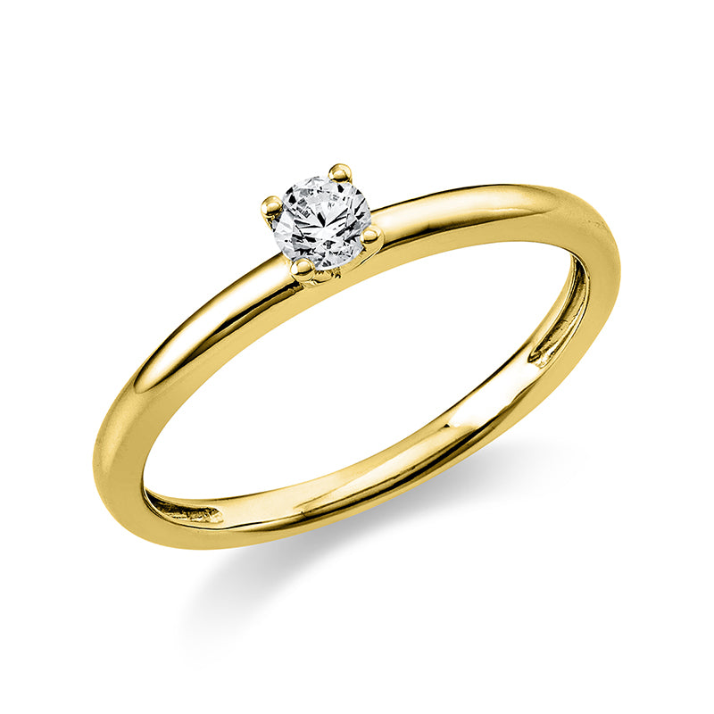 Ring 4 prongs 18 kt gold