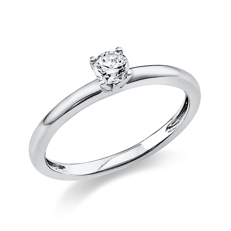 Ring 4 prongs 18 kt white gold