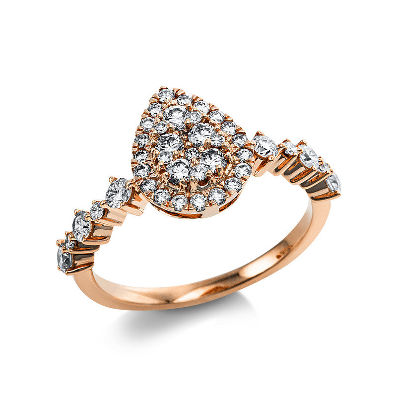 Ring 14 kt rose gold drop