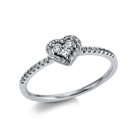 Ring 18 kt WG Herz