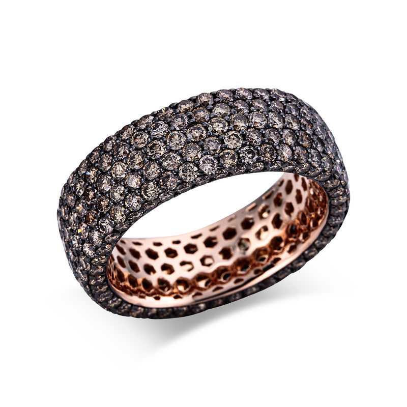 Ring 18 kt RG, black rhodium-plated setting