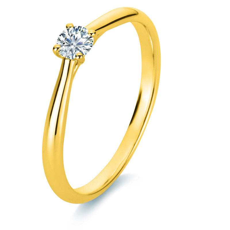 Ring 4 prongs 18 kt gold