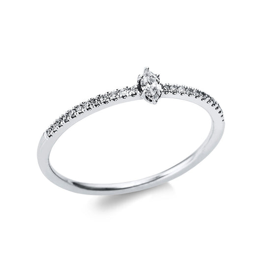 Ring 4 prongs 18 kt white gold