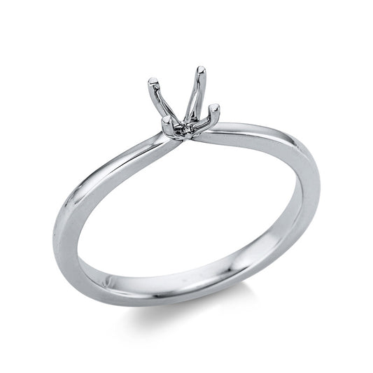 Ring 4 prongs 18 kt white gold