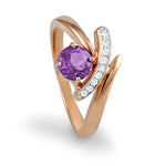 [41050500-35-20-1] RING - E.AMETHYST/Brill. 0,058 Ct. H/si