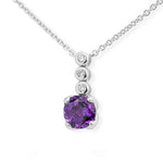 [61014730-34-20-1] COLLIER - E.AMETHYST/Brill. 0,09 Ct. H/si