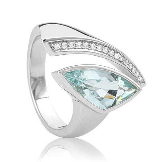 [41040090-34-21-1] RING - E.AQUA/Brill. 0,108 Ct. H/si