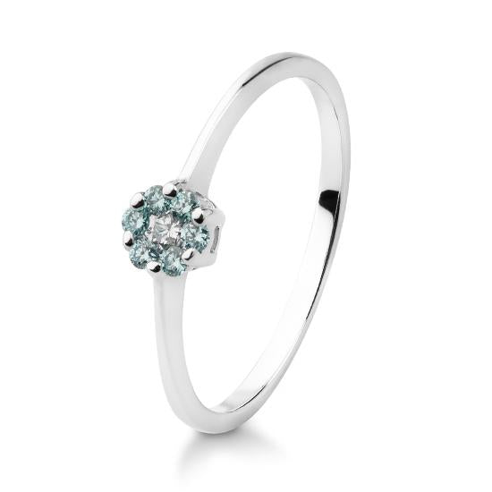 [41061380-34-506-1] RING - BRILLANT ICE BLUE/Brill. 0,15 Ct. H/si