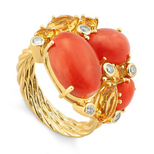 [41062300-31-34-1] RING - E.KORALLE/Brill. 0,21 Ct. H/si