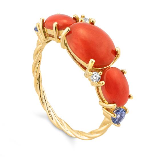 [41062250-31-34-1] RING - E.KORALLE/Brill. 0,05 Ct. H/si