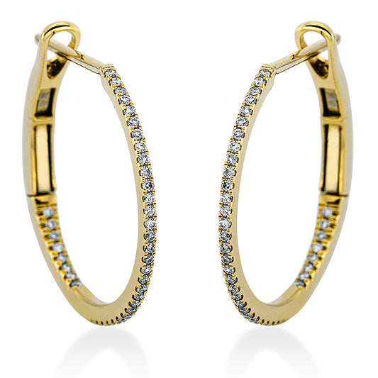 Hoop earrings 18 kt gold