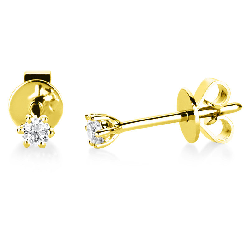 Ear studs 6 prongs 18 kt gold