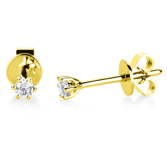 Ear studs 6 prongs 18 kt gold