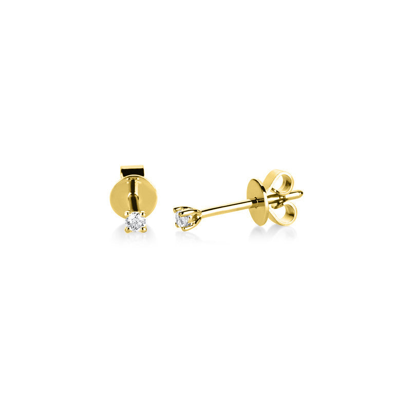 Ear studs 4 prongs 18 kt gold