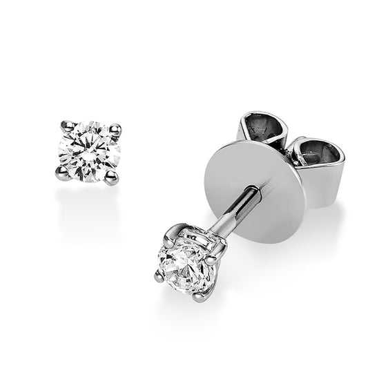 Ear studs 4 prongs 18 kt white gold