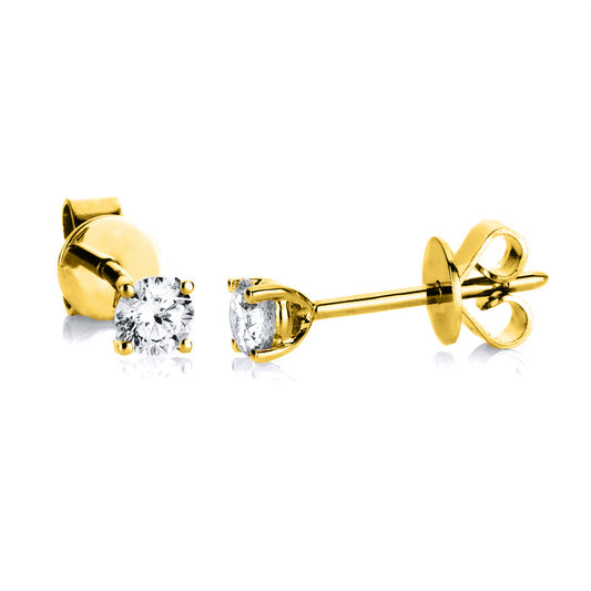 Ear studs 4 prongs 18 kt gold