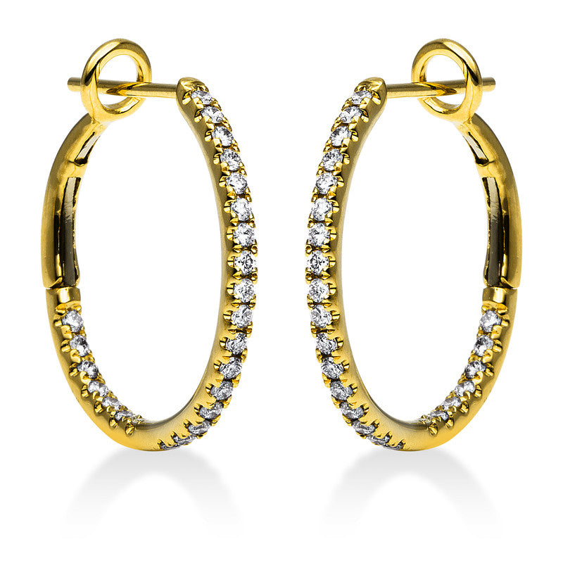 Hoop earrings 18 kt gold