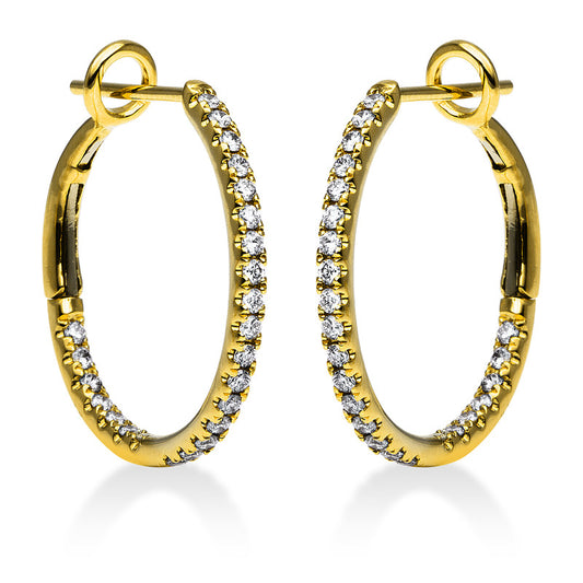 Hoop earrings 18 kt gold