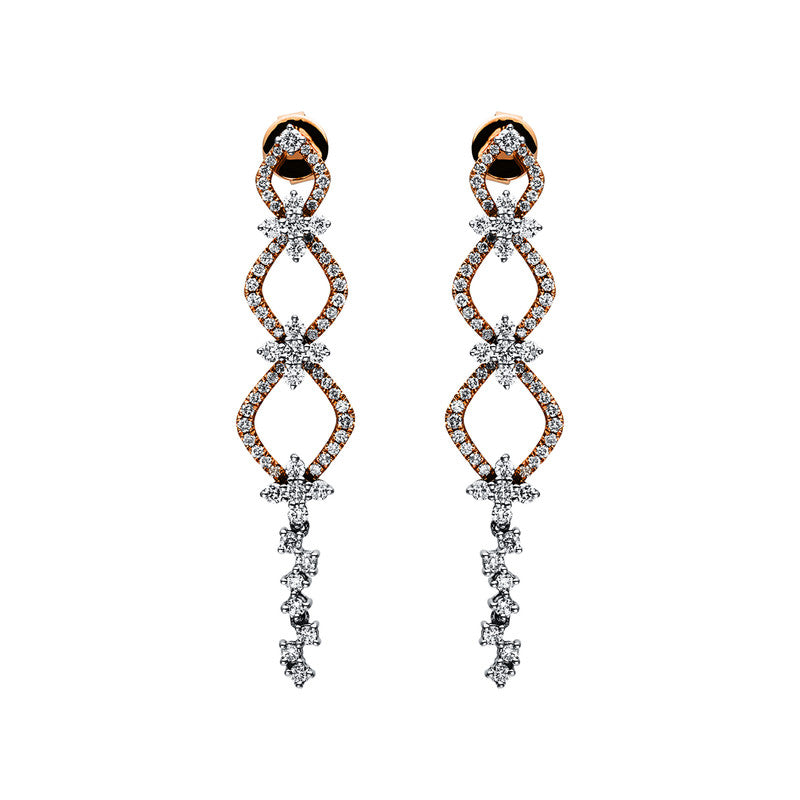 Earrings 18 kt RG+WG