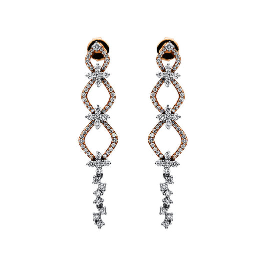 Earrings 18 kt RG+WG